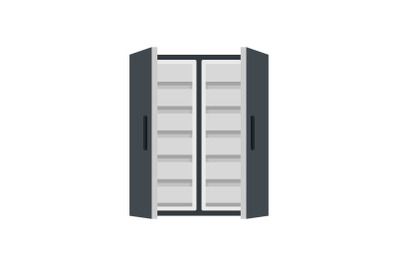 Double door freeze icon, flat style