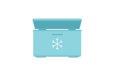 Ice cream refrigerator icon, flat style