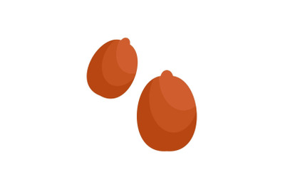 Double peanut icon, flat style