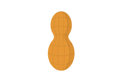 Eco peanut icon, flat style