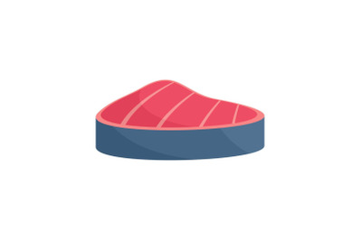 Piece of tuna icon, flat style