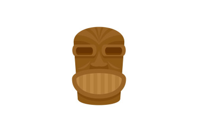 Hawaii wooden idol icon, flat style