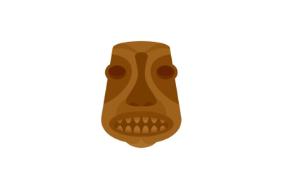 Tiki idol icon, flat style