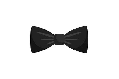 Black bow tie icon, flat style