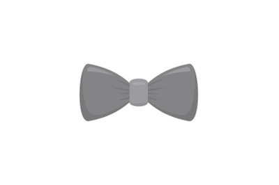 Grey bow tie icon, flat style