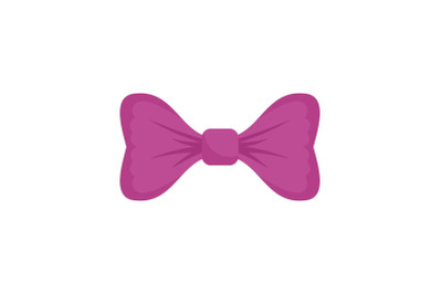 Purple bow tie icon, flat style