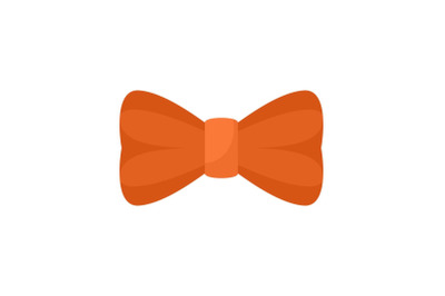 Orange bow tie icon, flat style