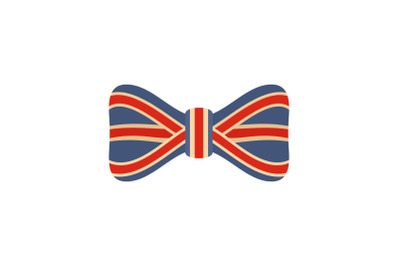 Red blue bow tie icon, flat style