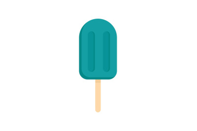 Blue ice cream icon, flat style