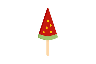 Ice cream watermelon icon, flat style