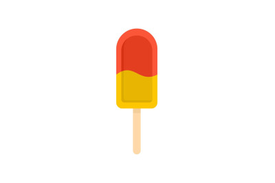 Double red ice cream icon, flat style