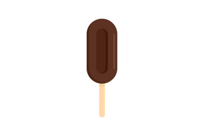 Coffee ice cream icon, flat style