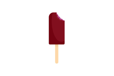 Cherry ice cream icon, flat style