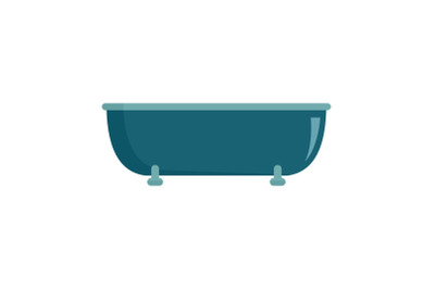 Old bathtube icon, flat style