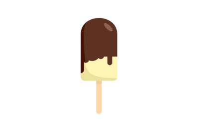 Eskimo ice cream icon, flat style