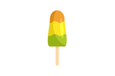 Colorful ice cream icon, flat style