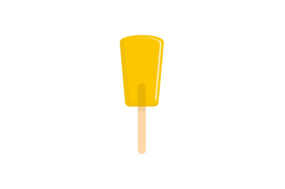 Yellow ice cream icon, flat style