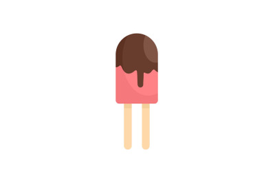 Choco ice cream icon, flat style