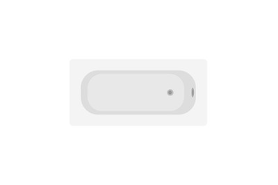 Air view of bathtube icon, flat style
