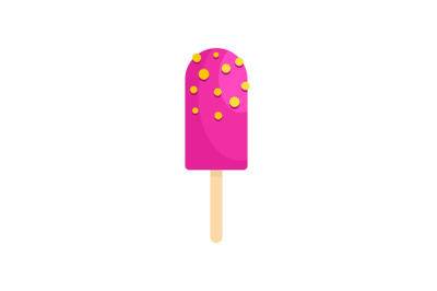 Light pink ice cream icon, flat style