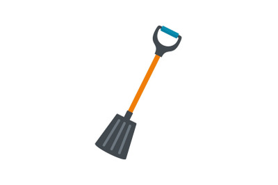Winter spade icon, flat style