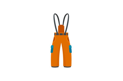 Hiking pants icon, flat style
