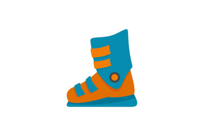 Ski boots icon, flat style