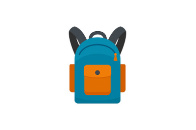 Backpack icon, flat style