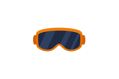 Ski glasses icon, flat style