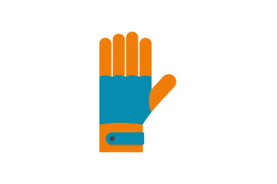 Winter gloves icon, flat style