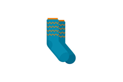 Winter socks icon, flat style