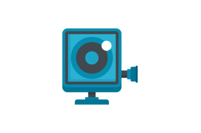Action camera icon, flat style