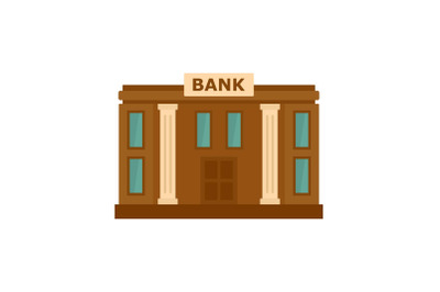 Bank icon, flat style
