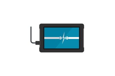 Charging device icon, flat style