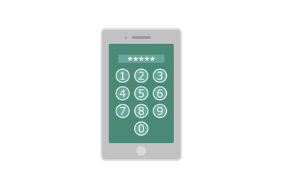 Device lock code icon, flat style