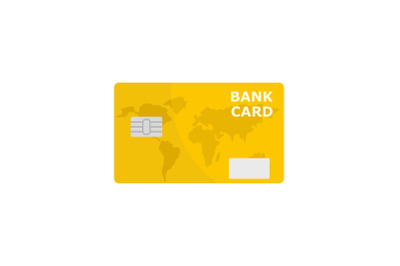 Credit bank card icon, flat style