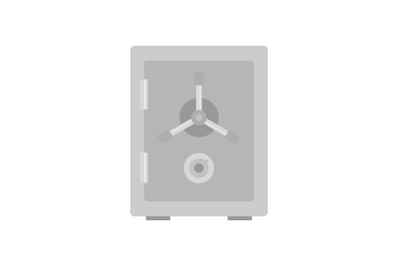 Steel safe icon, flat style