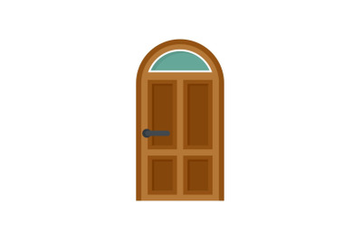 Security door icon, flat style