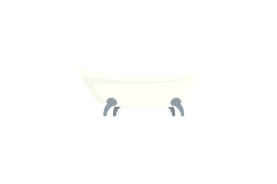 Retro bathtube icon, flat style