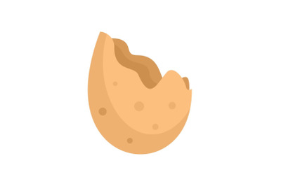 Shell of almond icon, flat style