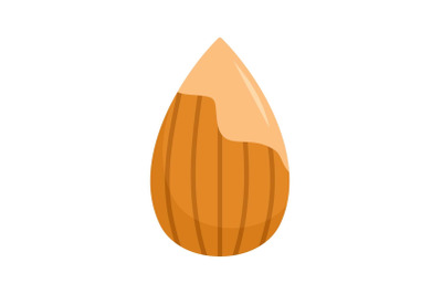 Almond icon, flat style