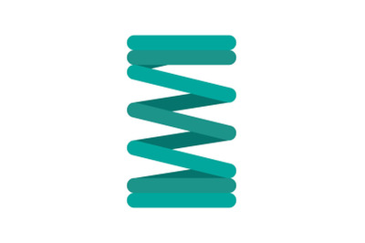 Spring coil icon, flat style