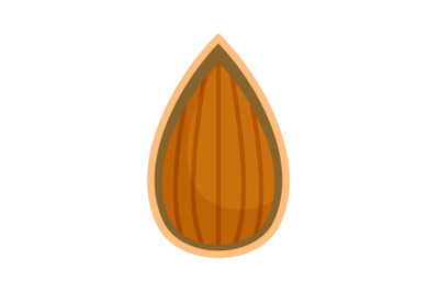 Almond in shell icon, flat style