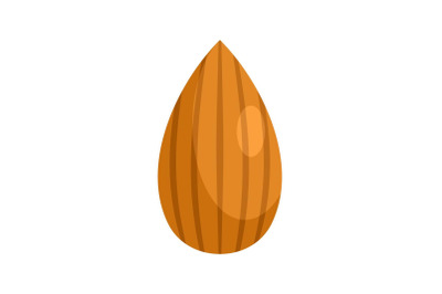 Almond nut icon, flat style