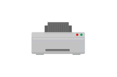 Grey printer icon, flat style