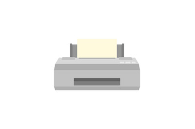 Old printer icon, flat style