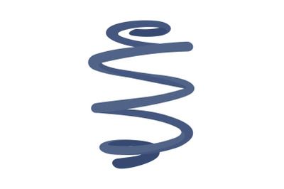 Elastic spring icon, flat style