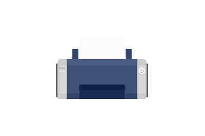 Black ink printer icon, flat style