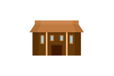 Farm asia house icon, flat style