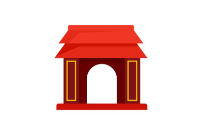 Asian gate icon, flat style